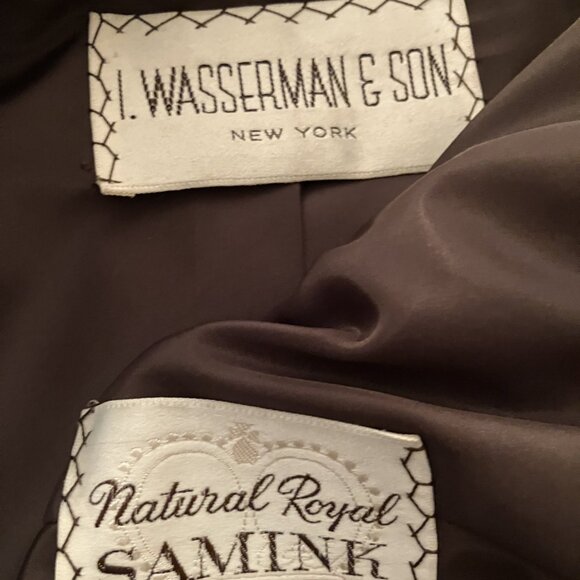 Vintage Royal Samink Real Fur Full-length Brown Coat, Wasserman & Son - Picture 10 of 10